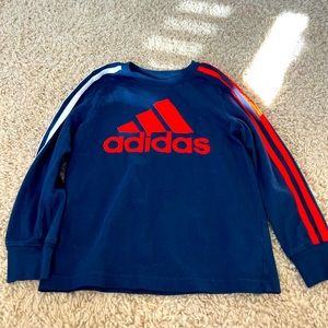 Adidas Navy Blue Boys Long Sleeve T-shirt, size 5